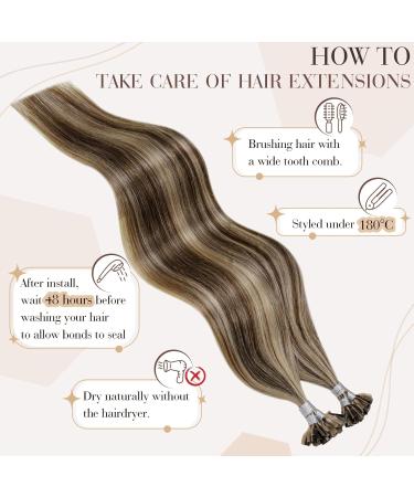 Buy Hetto Real Hair Extensions - Brown Bonding Remy Keratin 50g 14 Inch | Dark Brown Highlights #4/27 - International Shipping Available - Buy Online on GoSupps.com