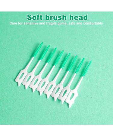 Soft Silicone Toothpicks - 160 Interdental Brushes for Adults & Children | Disposable Oral Care Tools - Blue - Buy Online on GoSupps.com