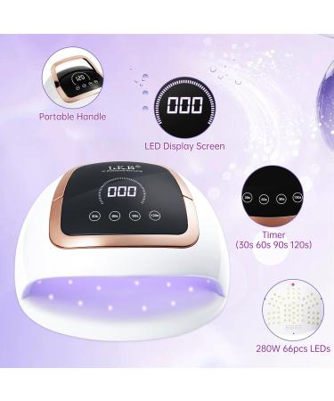 Professional 268W UV LED Nail Lamp with Automatic Sensor/4 Timer Setting/Large LCD Touch Screen Nail Dryer UV Lamps for Gel Nails Curing Lamp for Fingernail and Toenail Home Salon off-white - Buy Online on GoSupps.com