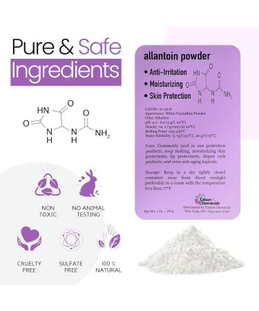 Allantoin Powder Cosmetic Grade 1 Oz / 28 Grams - Organic Allintoin for DIY Emulsion Cream Lotion Skin Care - Hydrates & Promotes Exfoliating Dry Skin Ideal for Skincare by Talsen Chemicals 1 Ounce (Pack of 1) - Buy Online on GoSupps.com