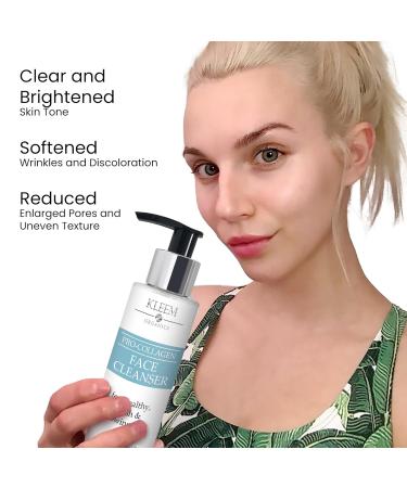 Kleem Pro-Collagen Glycolic Acid Face Wash with Salicylic Acid - Face Cleanswer for Women & Men to Unclog Pores & Improve Skin Tone and Texture - Gentle Exfoliating Face Wash - 4.05 oz - Buy Online on GoSupps.com