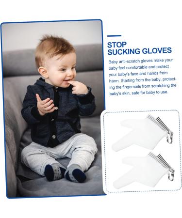 ERINGOGO Child Stop Gloves - White Nylon Thumb Protector for Anti-Eating - 1 Pair - Buy Online on GoSupps.com