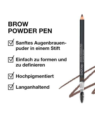 Isadora Eyebrow Pencil - Long-Lasting Dark Brown Brow Powder with Brush for Dense Eyebrows - Buy Online on GoSupps.com