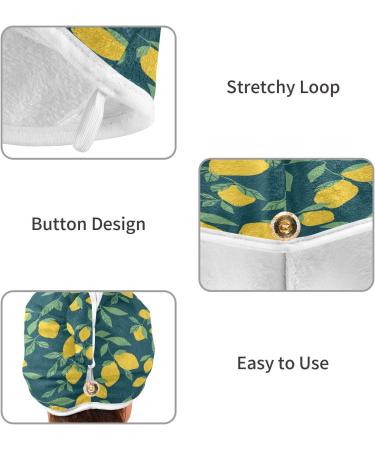Lemon Tree Dry Hair Cap Set - 2 Piece Quick Drying Towel & Button Headband | Super Absorbent & Soft for Ideal Hair Care - Buy Online on GoSupps.com