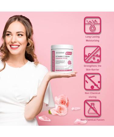 Damascus Rose Vitamin E Hydration Cream - Gentle Face & Body Moisturizer (19FL.OZ) - Best Hydrating Cream for All Skin Types - Buy Online on GoSupps.com