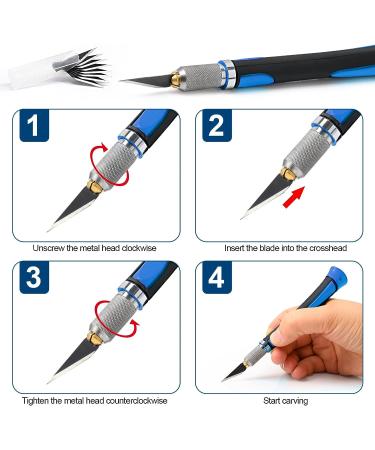 EHDIS Precision Hobby Knife Set Utility Craft Knife Kit with 10PCS Blades for Art  Working-Stencil  Scoring  Scrapbooking  Architecture Modeling  Crafting  Precision Knife-Blue - Buy Online on GoSupps.com