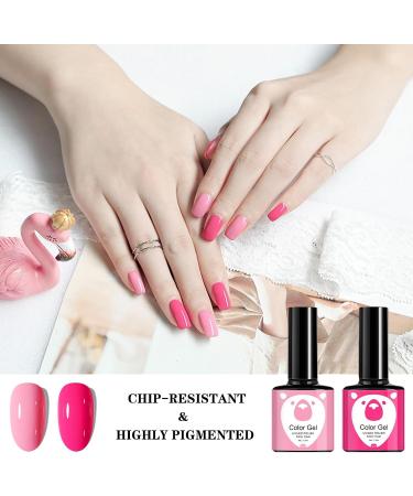 Gel Nail Polish Set Pink Gel Nail Polish 6 Colors French Manicure Gifts UV/LED Soak-Off Spring Shades Light Pink Nude Pink Nail Polish Kit for Women Nail Art Salon DIY At Home - Buy Online on GoSupps.com