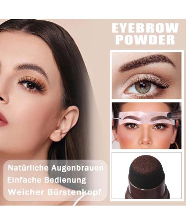 Clawrex Eyebrow Stencil Set Waterproof Eyebrow Powder Eyebrow Stamp with 10 Reusable Eyebrow Stencils Long Lasting Natural Multifunctional Dark Brown - Buy Online on GoSupps.com