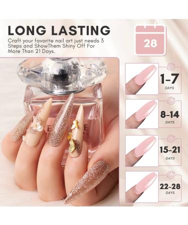 Makartt Dippies 6 Colors Dip Powder Nail Kit - Pink Nude Spring Autumn Starter Set with Essential Liquids for DIY Manicure - Neutral Glitter Finish - Buy Online on GoSupps.com