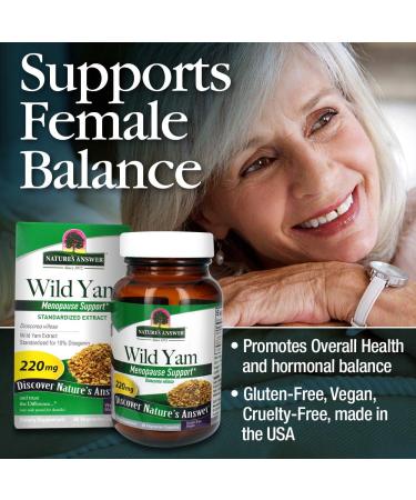 Nature's Answer Wild Yam Root Vegetarian Capsules - Menopause Support & Female Balance (60 Count) - Buy Online on GoSupps.com