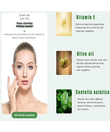 Organic Green Tea Enzyme Face Mud Mask - Deep Cleansing Blackhead Remover & Hydrating Peel-Off Mask for All Skin Types - Buy Online on GoSupps.com