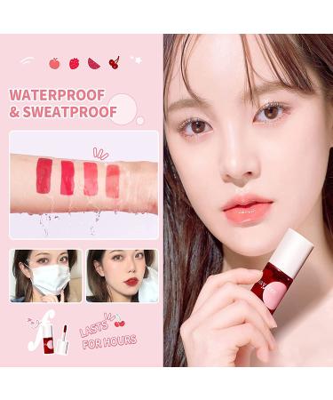 Lip Stain Tint Set Mini Liquid Lipstick for Cheeks and Eyes, All Day Wear, Hydrating Formula, Easy Application, Shimmery Finish - 7ml/0.25oz (#01 #02) - Buy Online on GoSupps.com