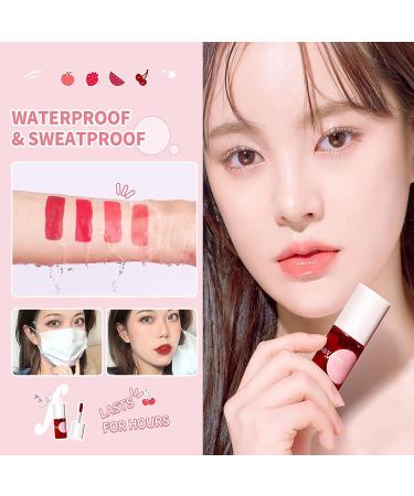 Shimmery Lip Stain Tint Set - Mini Liquid Lipstick for All Day Wear - Hydrating Formula for Cheeks and Eyes - Easy Application - 7ml/0.25oz (0304) - Buy Online on GoSupps.com