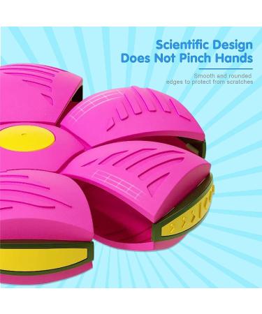 WACURRENTHYD New UFO Pet Flying Saucer Ball Portable Flying Toys Creative Fly Saucer Stomp Magic Balls Magic Frisbee Dog Toy Ball Fun Puppy Interactive Flying Flat Throw Disc Balls Toy (Pink) - Buy Online on GoSupps.com