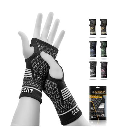Sliver Wrist Compression Sleeves (1 Pair) for Carpal Tunnel and Pain Relief Treatment Wrist Support for Arthritis Tendonitis Sprains Workout.Breathable and Sweat-Absorbing for Women and Men S Silver S
