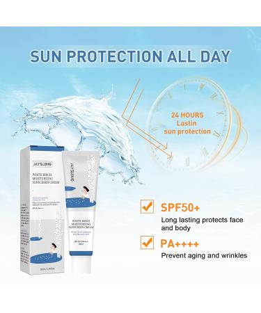 Hydrating Face Sunscreen Moisturizer SPF 50+ PA++++ | Birch Juice Sun Cream No White Cast All Skin Types - Buy Online on GoSupps.com