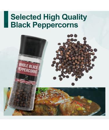 Soeos Salt and Pepper Grinder Set with Rainbow Peppercorns, Black Peppercorns, White Sea Salt, and Pink Salt - 9.8oz (277.82g) Total Spice - Plastic Bottle Grinder Included - Buy Online on GoSupps.com