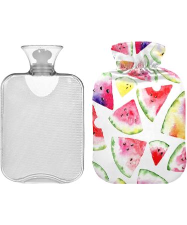 NAANLE Colorful Watermelon Heat Bottle - 1L Transparent Hot Water Bottle for Pain Relief Bed Hand & Feet - Perfect for Heat & Cold Therapy - Buy Online on GoSupps.com