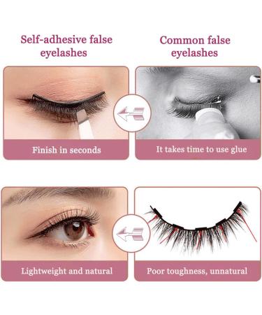 Reusable Self-Adhesive Eyelashes Natural Multiple Fake Eyelashes Natural Look Natural Fluffy Curling Long Eyelashes No Magnet No Glue Eyelashes Waterproof (W12-1 Paired) - Buy Online on GoSupps.com