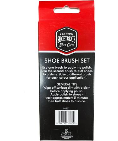 Shoetreats 2 Piece Traditional Wooden Handled Shoe Brush Set - Shoe Boot Cleaning Polish Buffing - Buy Online on GoSupps.com