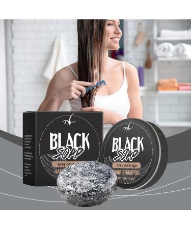 Solid Shampoo Bar Soap For Gray Hair Natural Grey Hair Removal Soap Reverse Grey Hair Bar Shampoo Solid Shampoo Bar Hair Darkening Shampoo Bar With Soap Net (2pc) - Buy Online on GoSupps.com