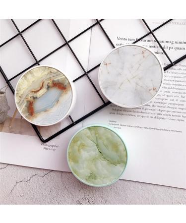 Nfegsiya Marble Pattern Contact Lens Case with Mirror - Portable Round Eye Lens Container Gift (White) - Buy Online on GoSupps.com