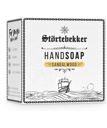St rtebekker Premium Sandalwood Hand Soap | Solid Men's Soap with Sea Buckthorn and Rosemary | Warm Sandalwood Scent | Vegan and Free Core Soap - Buy Online on GoSupps.com
