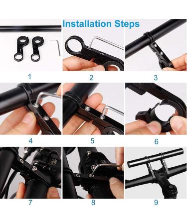 Bike Double Handlebar Extender 11.8in Aluminum Alloy Long Bracket for Mounts, Headlights, Phone - Fits 31.8mm/25.4mm Caliber - Buy Online on GoSupps.com