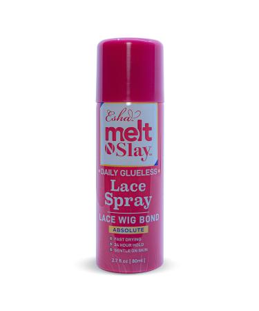 Esha Melt N Slay Glueless Lace Spray Melting and Holding for Wigs Lace Bond Adhesive Spray for Closure Wigs Extensions Strong Natural Forming Hold Protect Edges (80ML)