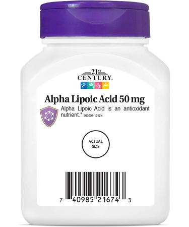 Buy 21st Century Alpha Lipoic Acid 50mg - 90 Tablets for Antioxidant Support - Buy Online on GoSupps.com