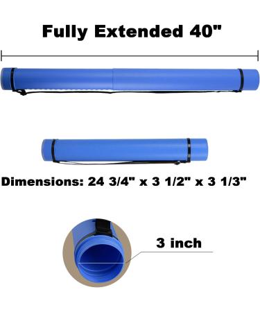 2-Pack Extendable Poster Tubes Expand from 24.5 to 40 with Shoulder Strap | Carry Documents Blueprints Drawings and Art | Blue and Yellow Portable Durable Round Storage Cases with Lids and Labels - Buy Online on GoSupps.com
