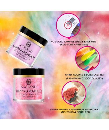 Saviland Glitter & Neon Dip Powder Set - 12 Spring Summer Colors for Fast & Easy Nail Art at Home - Buy Online on GoSupps.com