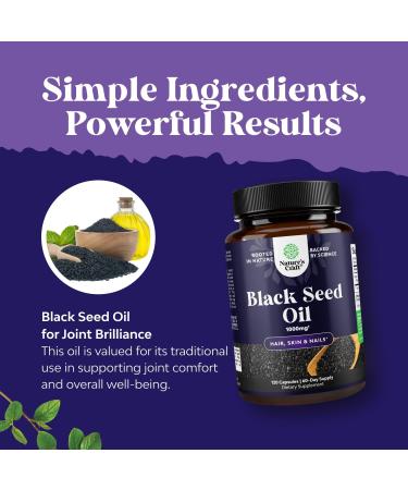 Cold Pressed Black Seed Oil Capsules - Vegan Nigella Sativa Black Cumin Seed Oil Capsules with Omega 3 6 9 Antioxidants and Thymoquinone for Hair Growth Immune Support Joint Health and Digestion - Buy Online on GoSupps.com