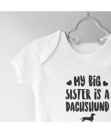 Hippowarehouse My Big Sister Dachshund Baby Vest Bodysuit (Short Sleeve) - Boys/Girls - Buy Online on GoSupps.com
