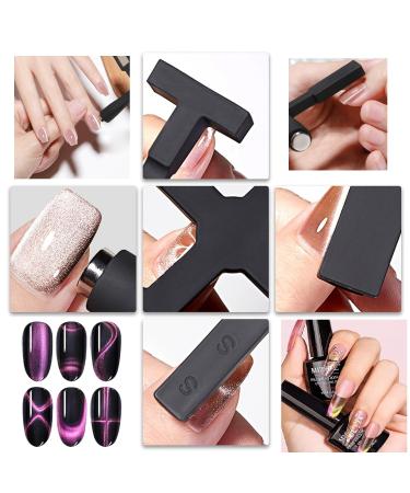 5 in 1 Nail Magnet Tool - Magnetic Cat Eye Gel Polish Applicator | Multi-Function Nail Art Tool for Salon & DIY (Pink - Buy Online on GoSupps.com