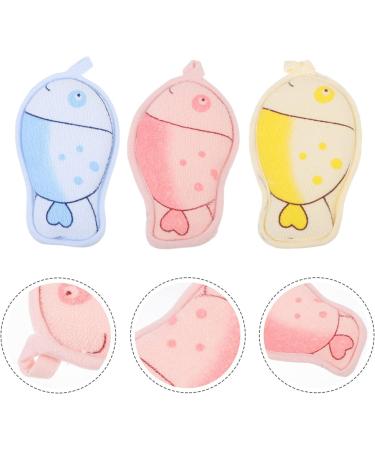 Minkissy 3pcs Baby Bath Sponges - Fish Shape Infant Body Sponge & Luffa Shower Towel for Toddlers & Newborns | Soft & Safe Bathing Essentials - Buy Online on GoSupps.com