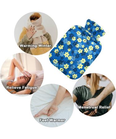Naanle Yellow Flowers Hot Water Bottle 1L - Warmth & Cold Therapy with Transparent Cover - Ideal for Bed Hand and Foot Pain Relief - Buy Online on GoSupps.com