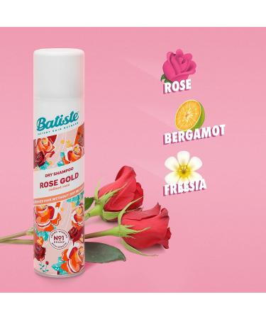 Batiste Rose Gold Dry Shampoo - 6.35 oz Bottle - Refresh Hair, Absorb Oil, Add Texture & Body - Waterless Shampoo - Buy Online on GoSupps.com