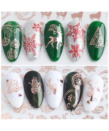 Buy Rose Gold Christmas Nail Stickers - 9 Sheets of Snowflake & Flower Self-Adhesive Nail Art Accessories - Buy Online on GoSupps.com