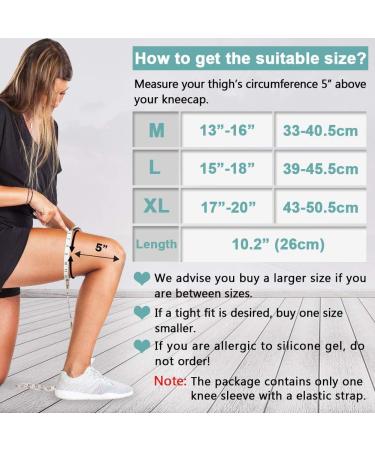 Beister Extra Long Compression Leg Sleeves with Elastic Straps - Black, Size L - Ideal for Basketball, Football, Knee Pain - Men & Women - Pack of 1 - Buy Online on GoSupps.com