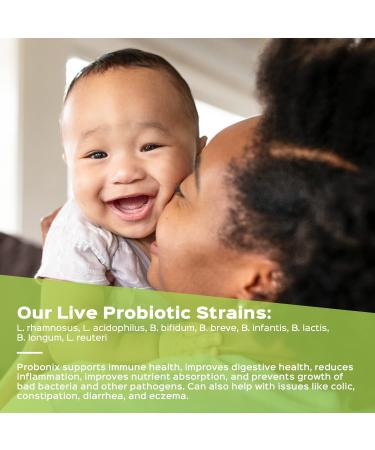 Organic Non-GMO Probonix Probiotics for Babies - 8 Live Strains - 0.5oz Grape - Gut Health Support for Newborns & Infants 0-12mos (1 Month Supply) - Buy Online on GoSupps.com