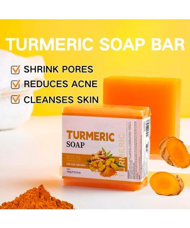 IZBEAUVO Turmeric Soap Nature Turmeric Soap Turmeric Brightening Soap Turmeric Soap Bar Ginger Extract Soap For Face & Body Dark Spot Corrector Remover Moisturizing Erase Fine Lines Firming - Buy Online on GoSupps.com