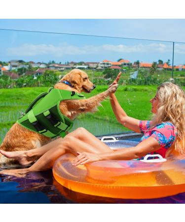 Shop Asenku Dogs Wowers - Adjustable Ripstop Dog Life Jacket for All Sizes | Perfect for Boating Swimming & Surfing - S Green - Buy Online on GoSupps.com