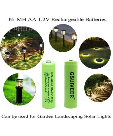 Buy Ni-Mh AA 600mAh 1.2V Rechargeable Batteries for Outdoor Solar Lights - 4 Pack - Buy Online on GoSupps.com