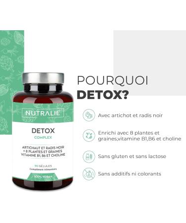 Detox Liver Intestine + Colon - Powerful and Effective Diuretic - Slimming + Eliminate Toxins - Artichoke Black Radish Vitamins and Plants - 90 Vegan Capsules Nutralie - Buy Online on GoSupps.com