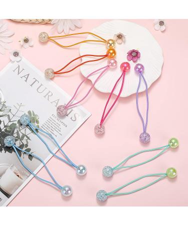 14 Pcs Colorful Double Ball Elastic Ponytail Holders for Kids and Women - Stylish Circle Bubble Hair Bands for Baby Toddler Girls - Rubber Hair Ties with Balls - Buy Online on GoSupps.com