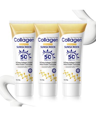 3PCS Sunscreen for Face Non-greasy Body Sunscreen SPF 50+++ Lightweight SPF 50 Sun Screen Lotion Moisturising Sunblock Waterproof Travel Sun Screen for Women Men