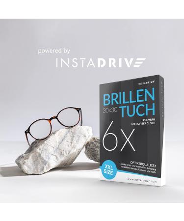 INSTADRIVE XXL Microfibre Glasses Cleaning Cloths - 6 Pack 30x30cm for Professional Care | International Shipping - Buy Online on GoSupps.com