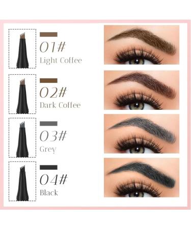 New Magic Eyebrow Pencil 3D Waterproof Eyebrow Pencil Contouring Pen 4-Tipped Precise Brow Pen Long-Lasting Natural Fine Stroke Eyebrow Pencil(Grey) - Buy Online on GoSupps.com