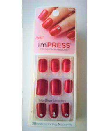 Kiss Impress Press on Manicure 56674 Tweetheart with rhinestones